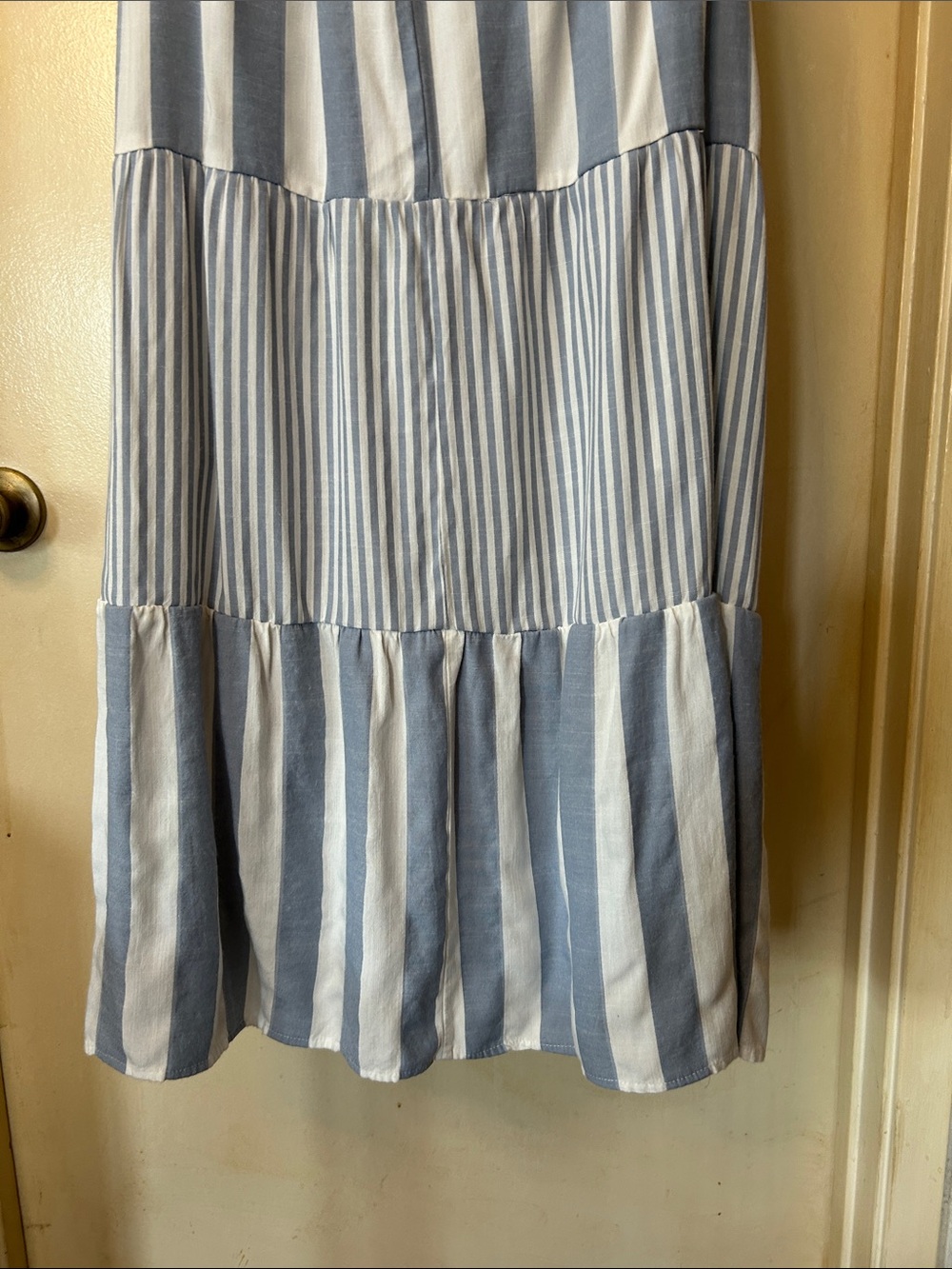 Wishlist Blue and White Striped Tiered Maxi Dress size S - Picture 9 of 11